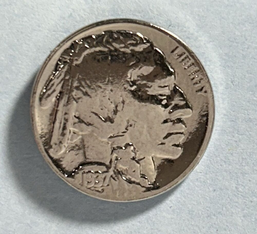 1937 Indian Head Buffalo Nickel-Five Cent Plated tie tack Jewelry